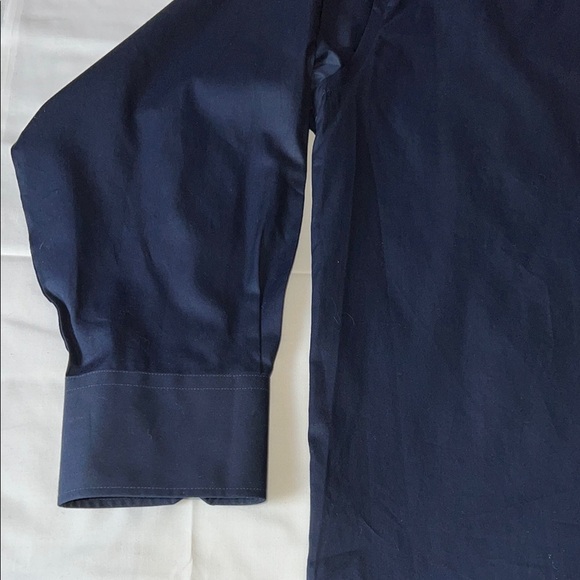 Kenneth Cole reaction navy blue casual button down men’s size large 16 1/2 - Picture 9 of 16